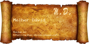 Melher Dávid névjegykártya